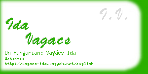 ida vagacs business card